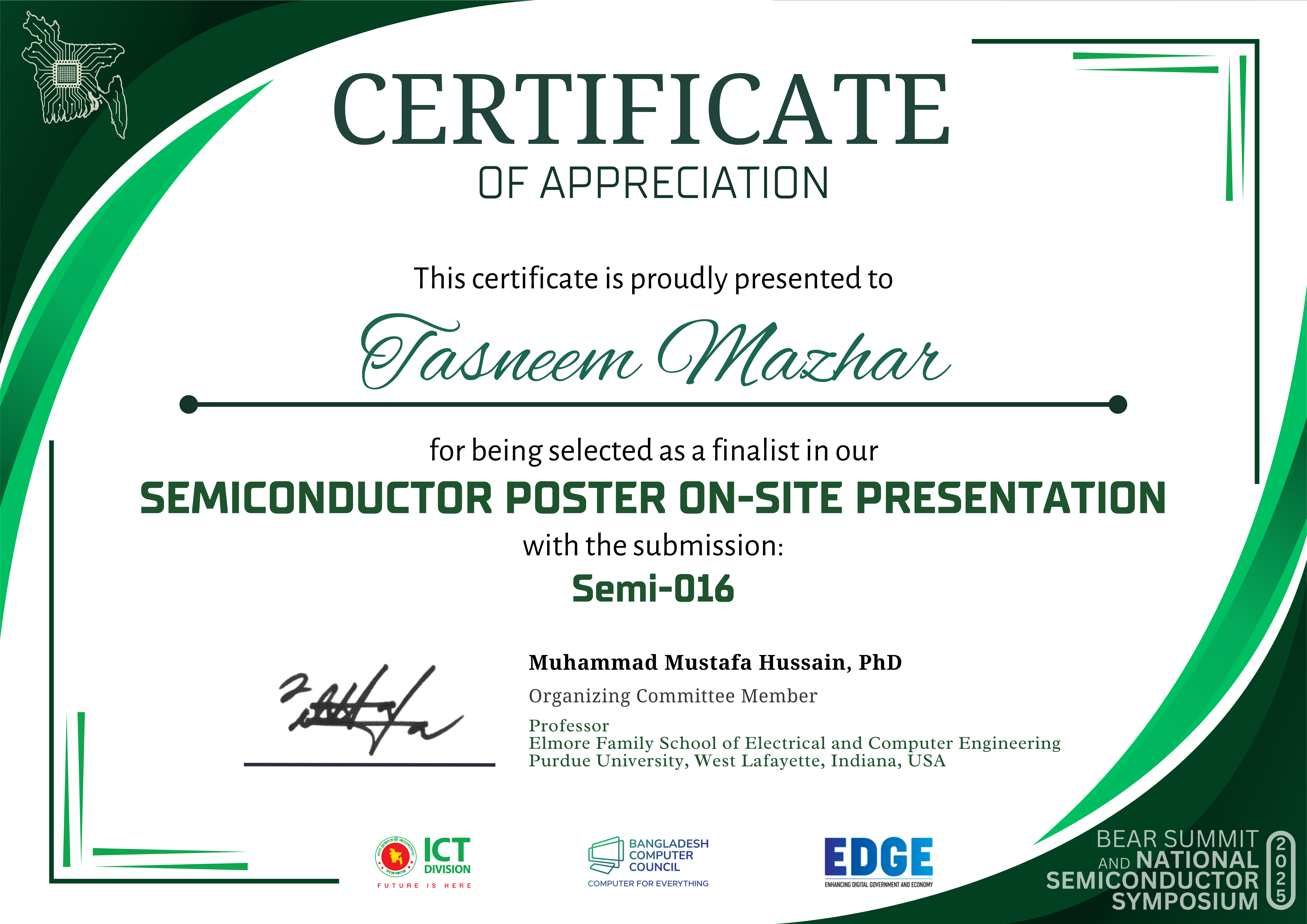 Certificate